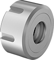 Image of Product. Ultra-Low-Friction Bearing Collet Nut with Slotted Drive. Front orientation. Collet Nuts. ER Collet Nuts.