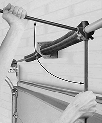 Image of ProductInUse. Front orientation. Contains Annotated. Overhead Door Spring Winding Rods.