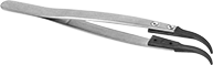 Image of Product. Curved Round Tips. Front orientation. Tweezers. Replaceable-Tip Tweezers, Curved Round Tips.