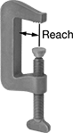 Image of Product. Swivel-Pad Clamping Surface. Front orientation. Contains Annotated. C-Clamps. Nonconductive C-Clamps, Thumb-Screw Handle, Swivel-Pad Clamping Surface.