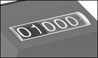 Image of Product. Indicator Display (3 Decimal Places). Front orientation. ZoomedIn view. Contains Border. 3 Decimal Places. Mechanical Position Indicators.