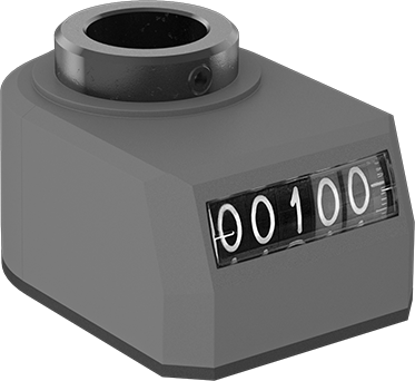 Image of Product. Front orientation. Mechanical Position Indicator, for 3/4" Diameter Vertical Shaft, 150 Maximum Counts Per Minute.