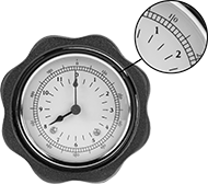 Image of Product. Front orientation. Contains Inset. Hand Wheels. Solid Dial-Indicator Hand Wheels.