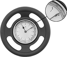 Image of Product. Front orientation. Contains Inset. Hand Wheels. Spoked Dial-Indicator Hand Wheels.