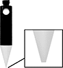 Image of Product. Top orientation. Contains Inset. Probe Styli. Probe Styli for Threads and Lines, High-Carbon Steel Point-End Styli, Flat Tip.
