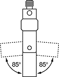 Image of Specification. Front orientation. Contains Annotated. 85° Tilt Range of Motion.