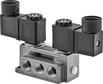 Image of Product. Front orientation. Directional Control Valves. Two-Speed Two-Action Electrically Operated Air Directional Control Valves, Style J.