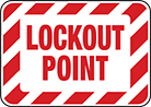 Image of Product. Front orientation. Signs. Lockout Signs, Lockout Point (English).