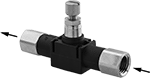 Image of Product. Front orientation. Contains Annotated. Air Flow Control Valves. Inline Air Flow Control Valves, NPT Female Inlet × NPT Female Outlet.