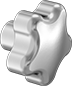 Image of Product. Style 26. Front orientation. Five-Arm Grip. Threaded-Hole Knobs, Style 26.