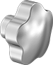 Image of Product. Style 8. Front orientation. Five-Arm Grip. Unthreaded-Hole Knobs, Style 8.