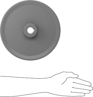 Image of Product. Side1 orientation. Contains SizingReference. Heavy Duty V-Belt Drive Pulley, for 4L, A, Ax and 5L, B, BX Belts, 10.75" OD, for 1-1/8" Shaft.