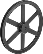 Image of Product. Front orientation. V-Belt Drive Pulleys. Heavy Duty V-Belt Drive Pulleys, Spoked Body.