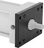 Image of ProductInUse. Front or Rear Flange Actuator Connection. Front orientation. ZoomedIn view. Air Cylinder Mounts. NFPA Tie Rod Air Cylinders, Rear-Flange Actuator Connection, Front-Flange Actuator Connection.