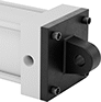 Image of ProductInUse. Front orientation. ZoomedIn view. Air Cylinder Mounts. NFPA Tie Rod Air Cylinder Mounts, Pivot Brackets.
