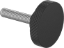 Image of Product. Style 1. Front orientation. Style 1. Comfort-Grip Threaded-Stud Knobs, Knurled-Head Grip.
