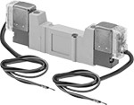 Image of Product. Double Solenoid Valve. Front orientation. Double Solenoid. Modular Air Directional Control Valves with Air Manifolds, 4 Way.