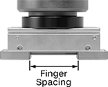 Image of Product. Front orientation. Contains Annotated. Low-Profile Air-Powered Pick-and-Place Grippers.