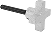 Image of Product. Style 14. Front orientation. Four-Arm Grip. Threaded-Stud Knobs, Style 14.