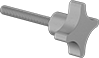 Image of Product. Style 14. Front orientation. Four-Arm Grip. Threaded-Stud Knobs, Style 14.