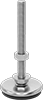 Vibration-Damping Swivel Leveling Mounts with Threaded Stud