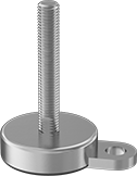 Image of Product. Front orientation. Leveling Mounts. Stay-Put Vibration-Damping Swivel Leveling Mounts with Threaded Stud, One Offset Mounting Hole, With Cushion.