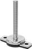 Stay-Put Swivel Leveling Mounts with Threaded Stud and Offset Hole
