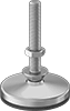 Vibration-Damping Swivel Leveling Mounts with Threaded Stud