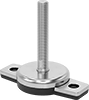 Stay-Put Swivel Leveling Mounts with Threaded Stud and Offset Hole
