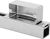 Image of ProductInUse. Screw On Shown Installed. Front orientation. Strut Channel Framing and Fittings. Strut Channel Outlet Boxes, Screw On.