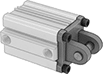 Image of ProductInUse. Front orientation. Air Cylinder Mounts. Flexible-Mount Air Cylinders, Clevis-Bracket Actuator Connection.