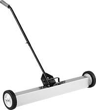 Image of Product. Front orientation. Sweepers. Self-Cleaning Wheeled Magnetic Floor Sweepers, Pull-Handle Release.