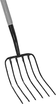Image of Product. Front orientation. Pitchforks. Scooping Pitchforks.