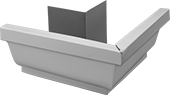 Image of Product. Front orientation. Gutters. Corners, Painted Aluminum, Outside Corner.