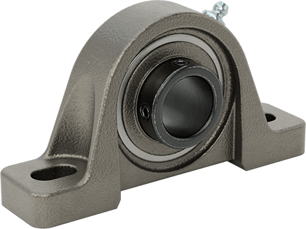 Image of Product. Front orientation. Cast Iron Mounted Steel Ball Bearing, Set-Screw Lock, for 1" Shaft Diameter.