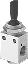Image of Product. Front orientation. Directional Control Valves. Two-Speed Two-Action Air Directional Control Valves with Exhausting Shut-Off, Style A.