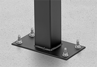 Image of ProductInUse. Front orientation. ZoomedIn view. Mailbox Posts. Bolt-Mounted Posts.