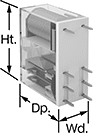 Image of Product. Front orientation. Contains Annotated. Safety Relays. Circuit Board Safety Relays, 8 Terminals.