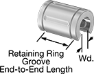 Image of Product. Front orientation. Contains Annotated. Linear Bearings. Linear Ball Bearings for Support Rail Shafts , Fixed Alignment.