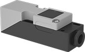 Image of Product. With Screw Terminals (Back View). Back orientation. 250 mA. Rotatable AC/DC Metallic-Object Proximity Sensors.