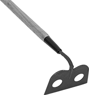 Image of Product. Front orientation. ZoomedIn view. Concrete Mixing Hoes. Style B.