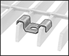 Image of ProductInUse. Front orientation. Contains Border. Bar Grating Clips. Metal Bar Grating Clips, Saddle Clip.