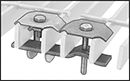 Image of ProductInUse. Front orientation. Contains Border. Bar Grating Clips. Metal Bar Grating Clips, Connector.