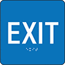 Image of Product. Front orientation. Signs. ADA-Compliant Exit Signs, Exit (English)—Blue with White Message.