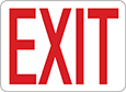 Image of Product. Front orientation. Signs. Exit Signs, Exit (English)—White with Red Message.