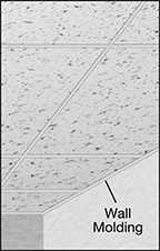 Image of ProductInUse. Front orientation. Contains Annotated, Border. Ceiling Grids. Ceiling Grid Wall Molding.