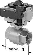 Image of Product. Front orientation. Contains Annotated. Air-Actuated On/Off Valves. High-Flow Air-Driven On/Off Valves, Direct Actuator Mount with DIN B Connection—NEMA 4X.