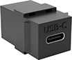 Image of Product. Front orientation. USB Connectors. USB Adapters for Keystone Wall Plates, Straight USB-C Female × USB-C Female.