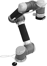 Image of ProductInUse. Front orientation. Wire Sleeving. Hook-and-Loop Wraparound Wire Sleeving for Universal Robots.