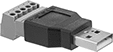 Image of Product. Front orientation. USB Connectors. USB Connectors, USB-A Screw-Terminal Plugs.